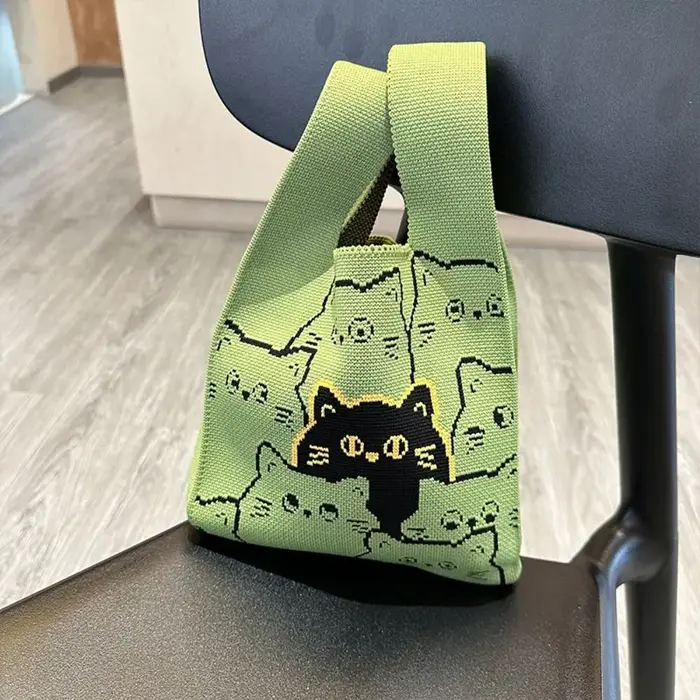 Sac à main en tricot de chat pour filles