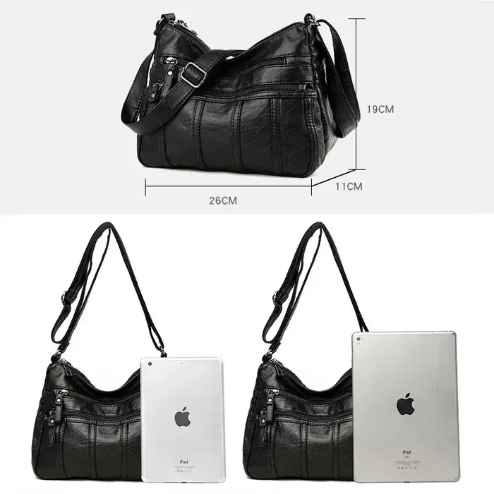 Sac à bandoulière en cuir souple pour femmes