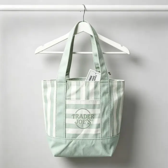 Mini sac fourre-tout Trader Joe's en toile, édition été, rose, bleu, vert menthe pastel, rose, bleu 