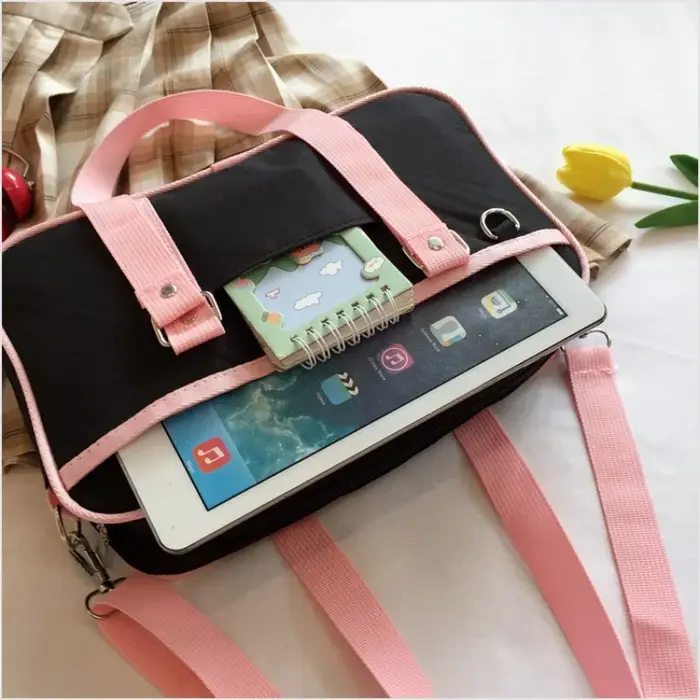 Sac à Main de Style Japonais Uniforme Rose JK pour Femme, Bagage de Grande Capacité, Fourre-Tout, Sacoche d'Ordinateur