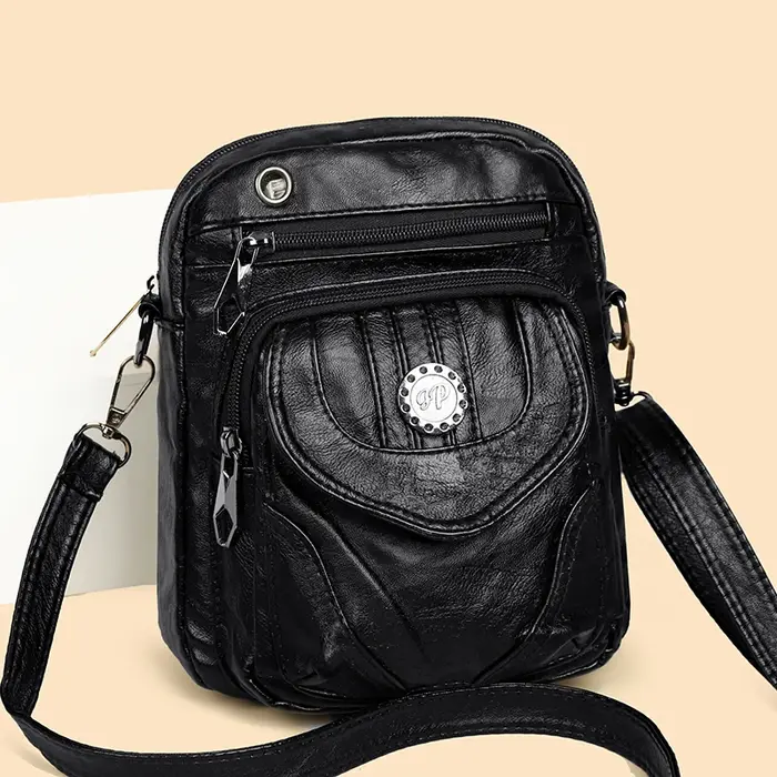 Petit sac à bandoulière en cuir Pu souple pour femmes