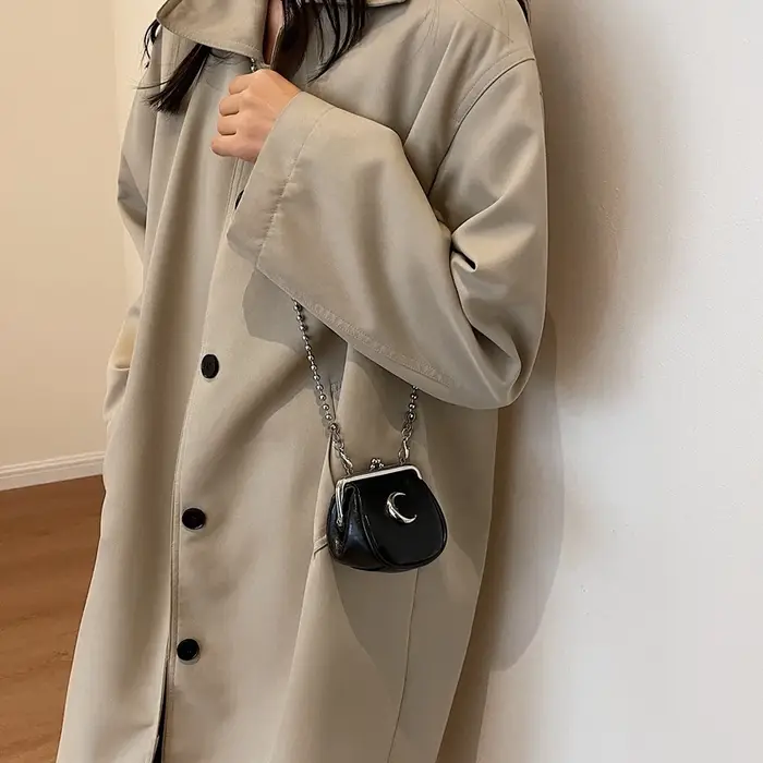 Mini sacs à bandoulière en cuir argenté pour femmes