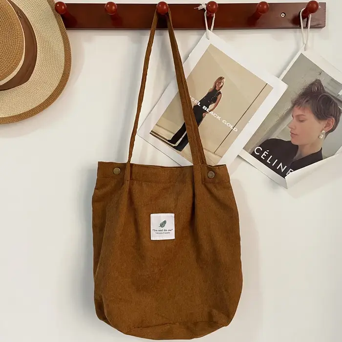 Sac à Main en Velours Côtelé pour Femme