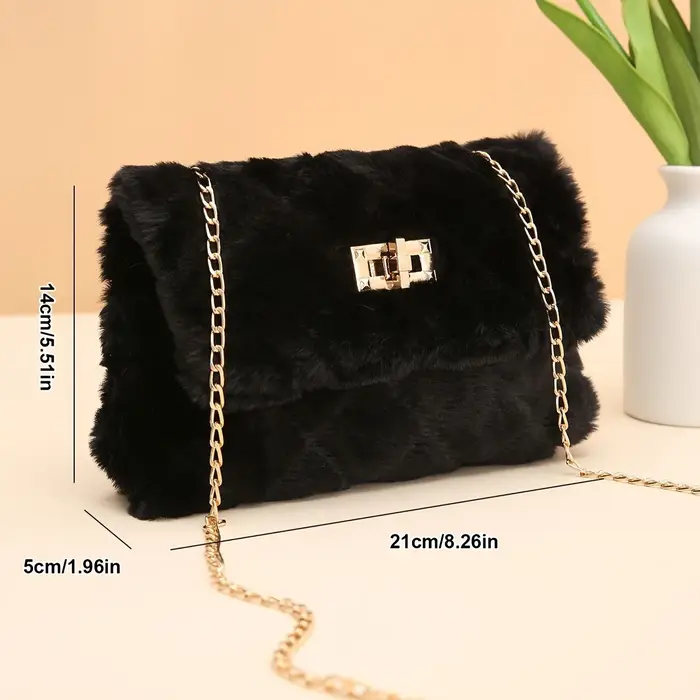 sac à bandoulière en fausse fourrure