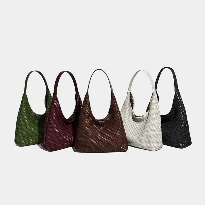 Sac à main Premium pour femmes, fourre-tout Vintage à motif tissé spacieux, sac à bandoulière simple