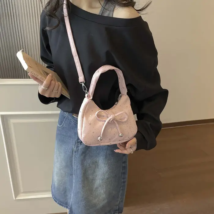 Sac à bandoulière Hobo jaune pâle à imprimé étoiles pour femme