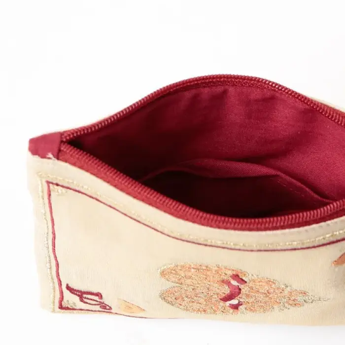 Sac de maquillage à motif de carte de Poker brodé à la main de Style japonais