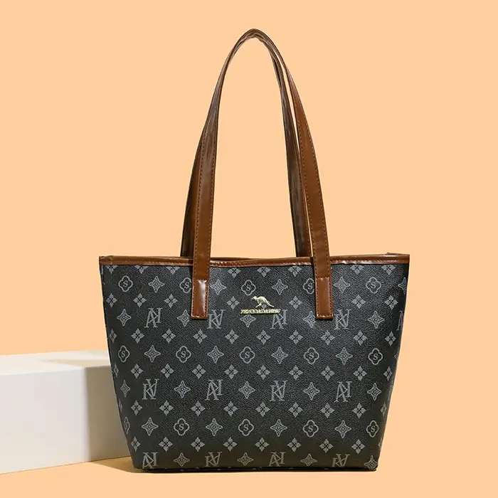 Sac à main Mama - Sac à bandoulière polyvalent en cuir souple à carreaux avec grande capacité - Idéal pour les trajets