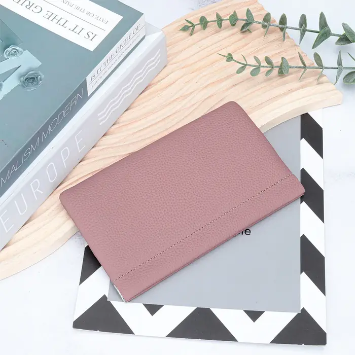 Pochette à pince en cuir véritable pour femme