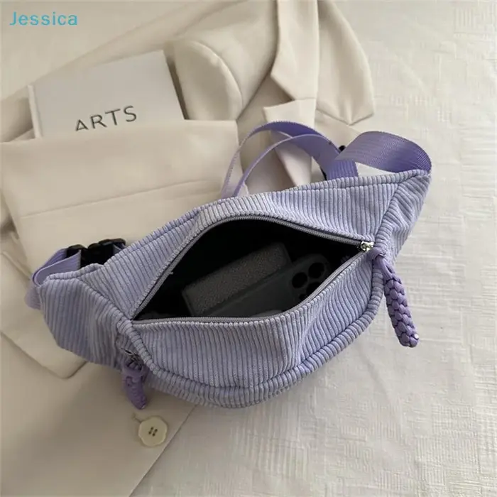 ♥ Sac banane en velours côtelé pour femmes