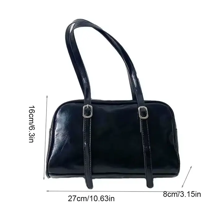 Sac Boston vert tendance grande capacité en cuir PU couleur unie