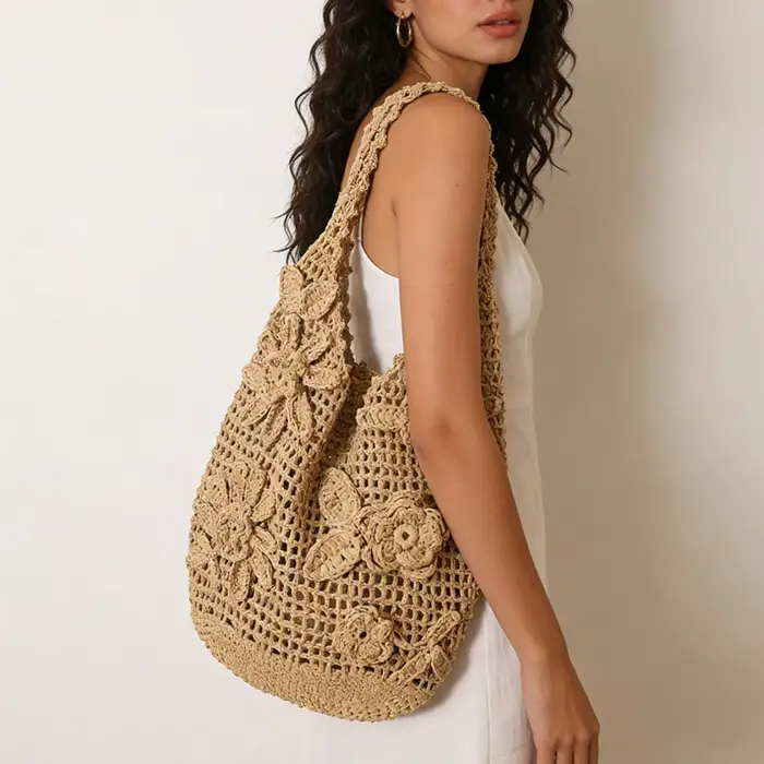 Nouveau Sac de Plage Bohème à Fleurs pour Femme