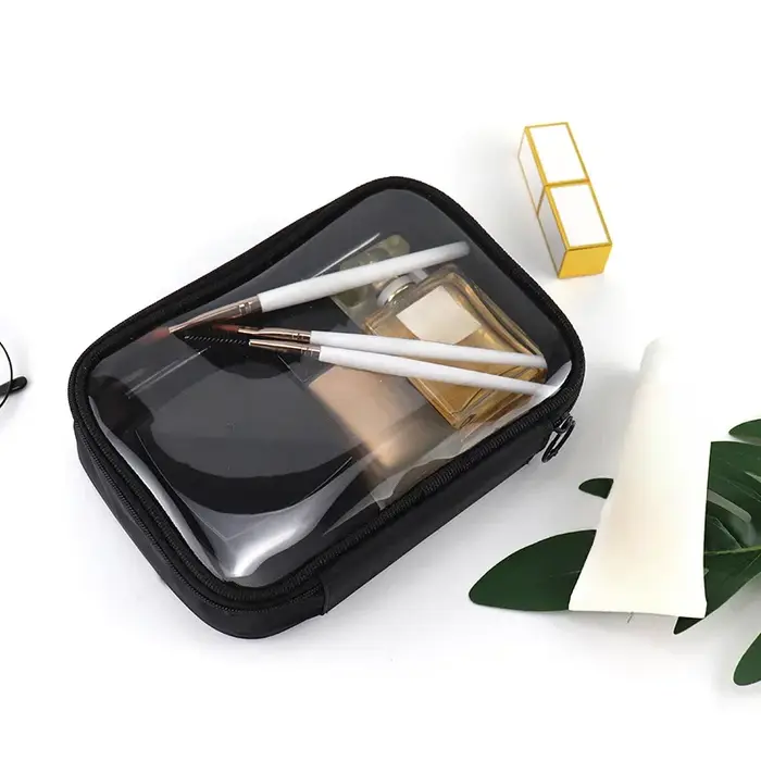 Trousse de maquillage imperméable en PVC transparent pour femmes