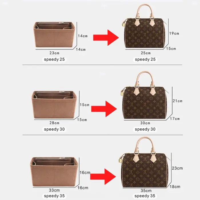 Organisateur d'insertion de sac à main en feutre détachable pour sac