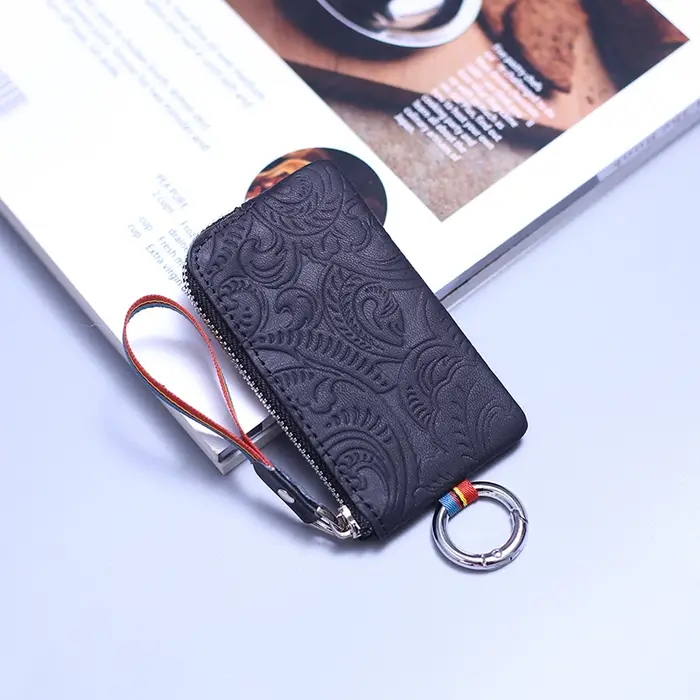 Mini sac à main pour hommes portefeuille femmes en cuir véritable fermeture éclair marque courte dame petit étui à clés