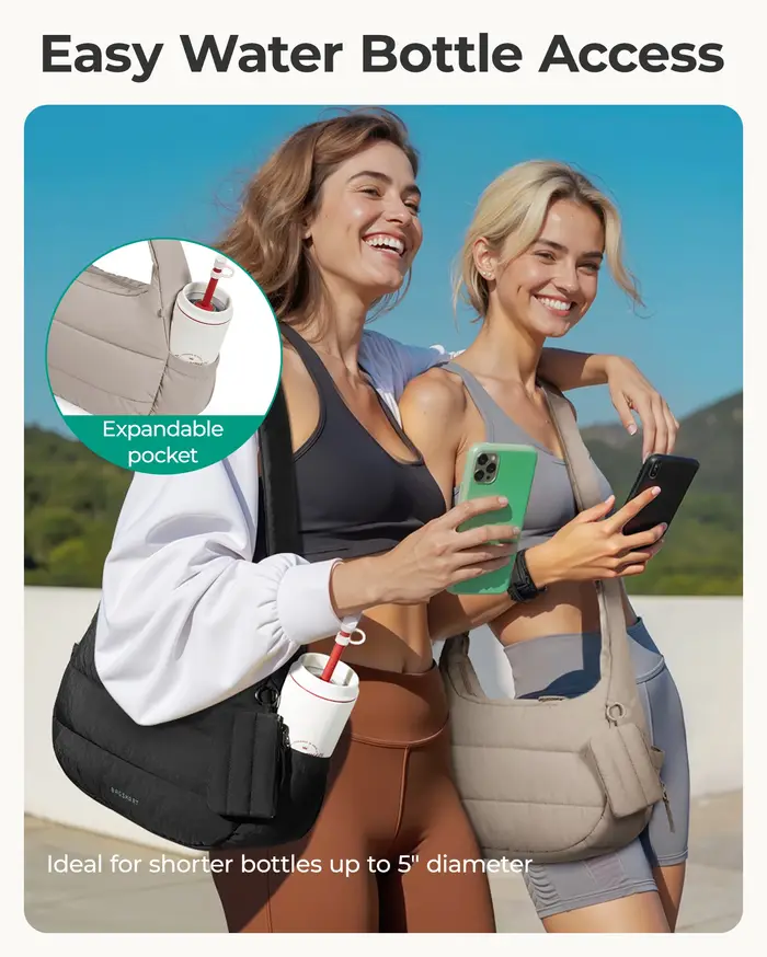 BAGSMART Sac à bandoulière pour femme Petit sac à main bouffant Sac