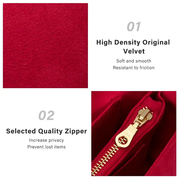 CRAZYSMITH Original sac en velours organisateur pour LV Speedy 20 25 30 35 sac à main insérer sac
