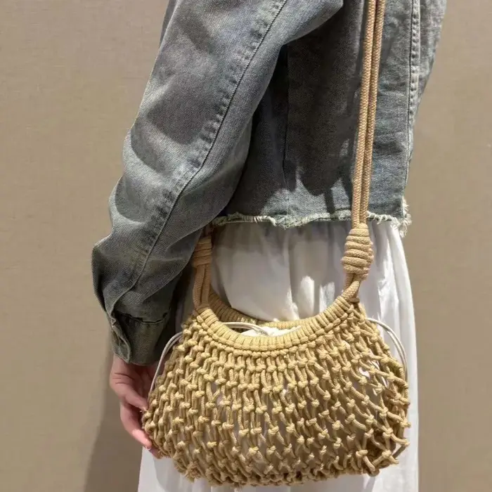 Sac à bandoulière en crochet grande capacité