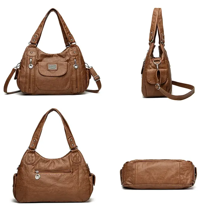 Sac à Main Rétro en Cuir Souple pour Femme