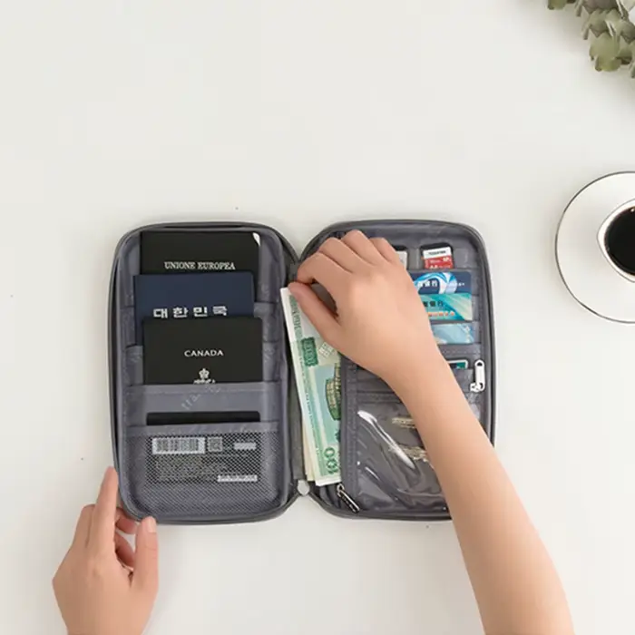Organisateur de documents de voyage-porte-passeport étanche avec blocage RFID