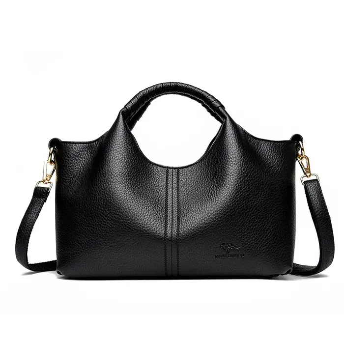 Sac à bandoulière tendance pour femmes, Style urbain minimaliste, matériau PU, taille moyenne, ouver