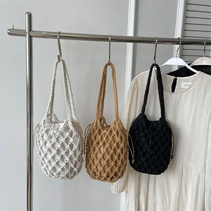 Sac à bandoulière en paille pour femme