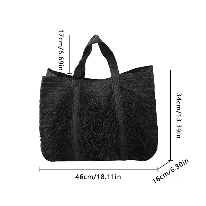 Sac fourre-tout en paille tissé pour femmes