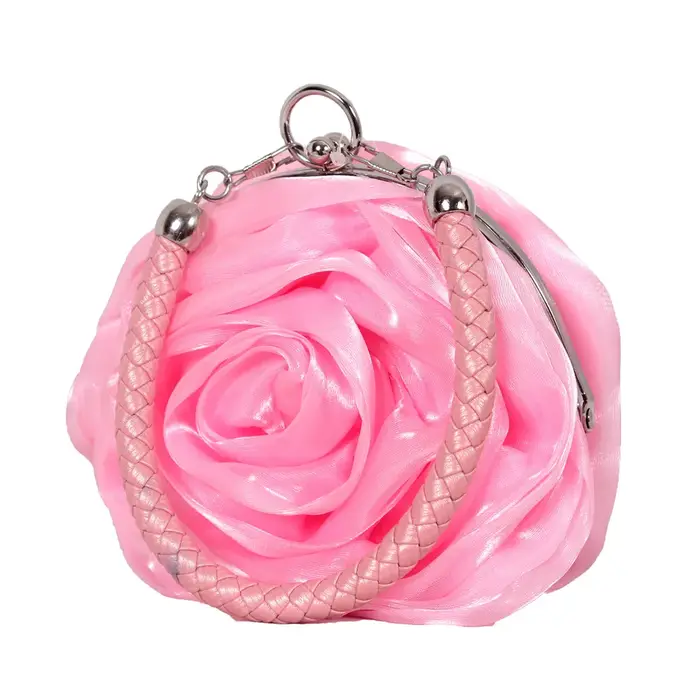 Pochette de soirée à fleurs de Rose pour femmes