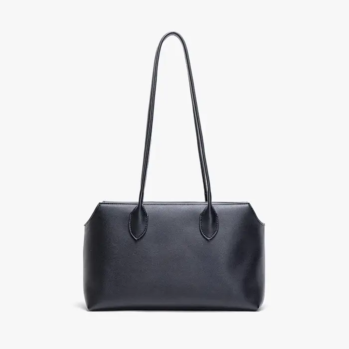 Sac à poignée supérieure noir en cuir Pu souple, fourre-tout de couleur unie avec fermeture éclair, sac à bandoulière simple pour femmes, grande capacité décontracté polyvalent