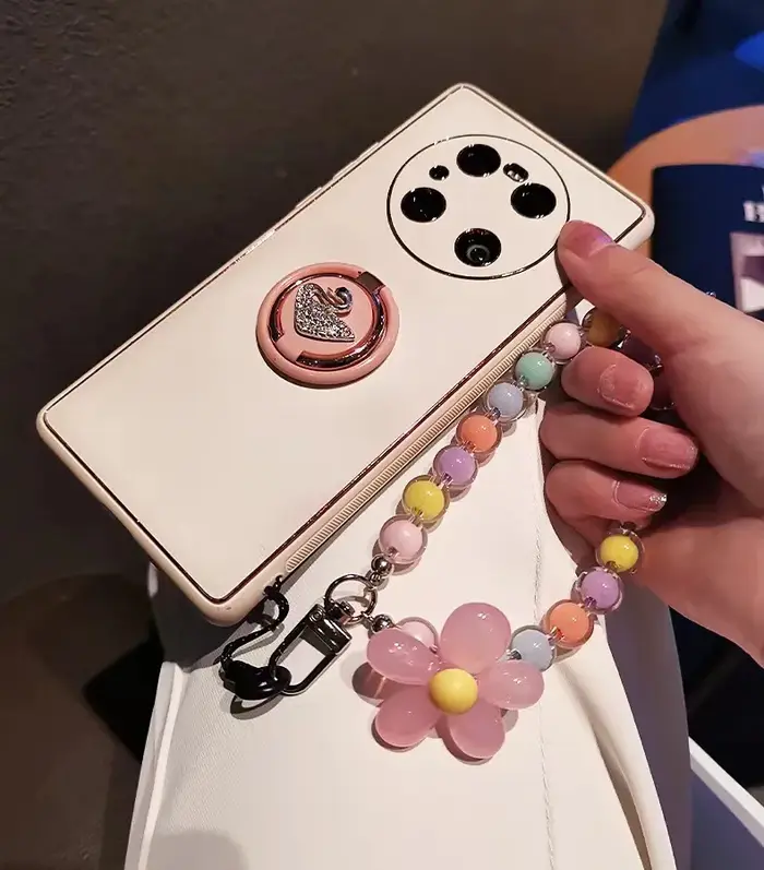 Sangle de téléphone à fleurs fraîches de couleur pastel