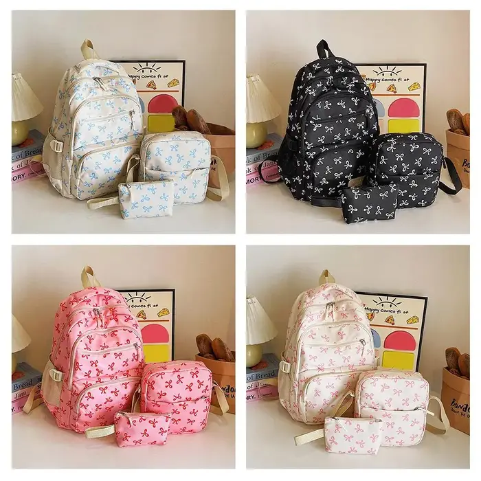 3 ensembles sac à dos de grande capacité sac d'école en Nylon sangle réglable sac d'université sac à dos de voyage sac à dos d'étudiant
