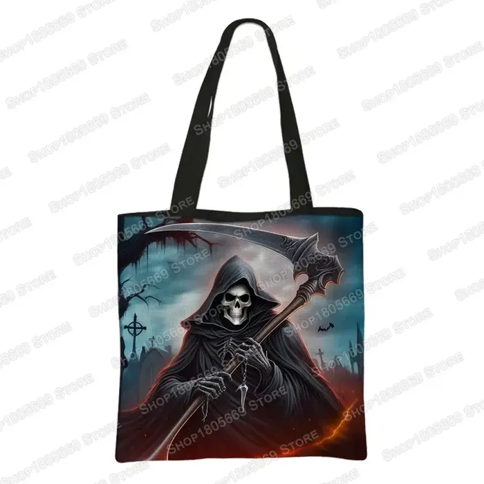 Sacs à main Horror Death Skull Rose, sac initié à la moto Grim Reaper, sac gothique ange, grande cap