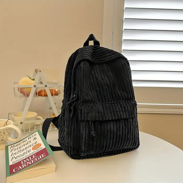 Sac à dos en velours côtelé de style coréen, nouveau sac à dos polyvalent pour femmes, sac à dos de