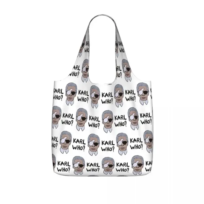 Sac fourre-tout Karl Who en toile grande capacité, sac à bandoulière, sac de courses pour femmes