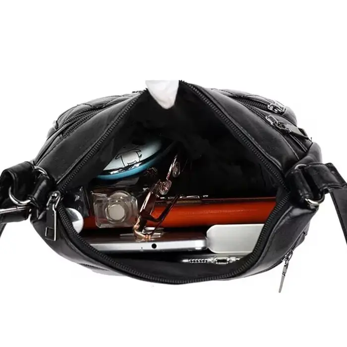 Sac à bandoulière en cuir souple pour hommes et femmes