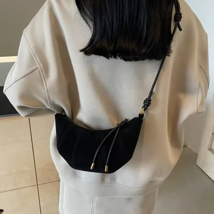 Sac à main en velours avec fermeture éclair