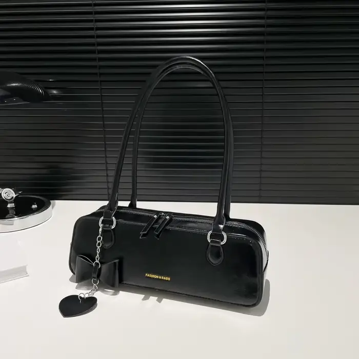Sacs à bandoulière rectangulaires en PU brillant pour femmes