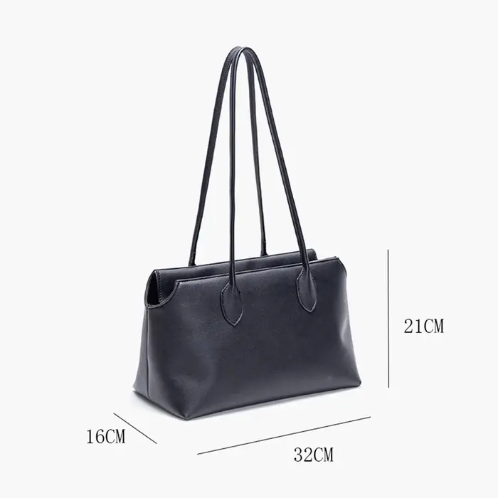 Sac à poignée supérieure noir en cuir Pu souple, fourre-tout de couleur unie avec fermeture éclair, sac à bandoulière simple pour femmes, grande capacité décontracté polyvalent