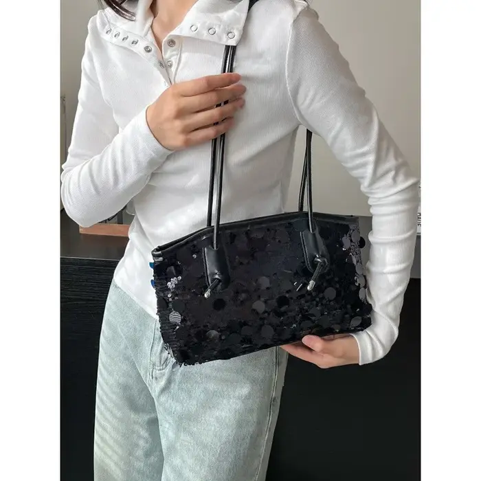 Sac seau à sequins pour femmes
