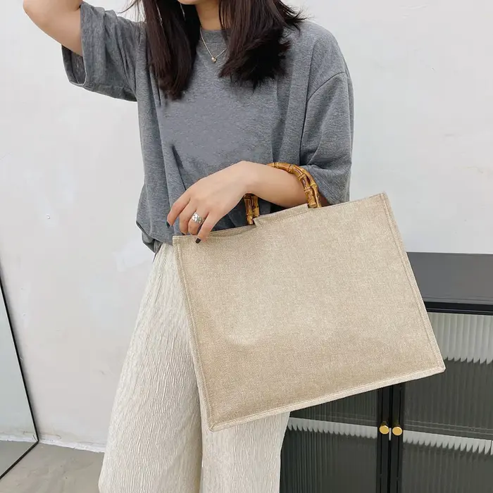 Sac à main en toile de Jute pour femmes et filles