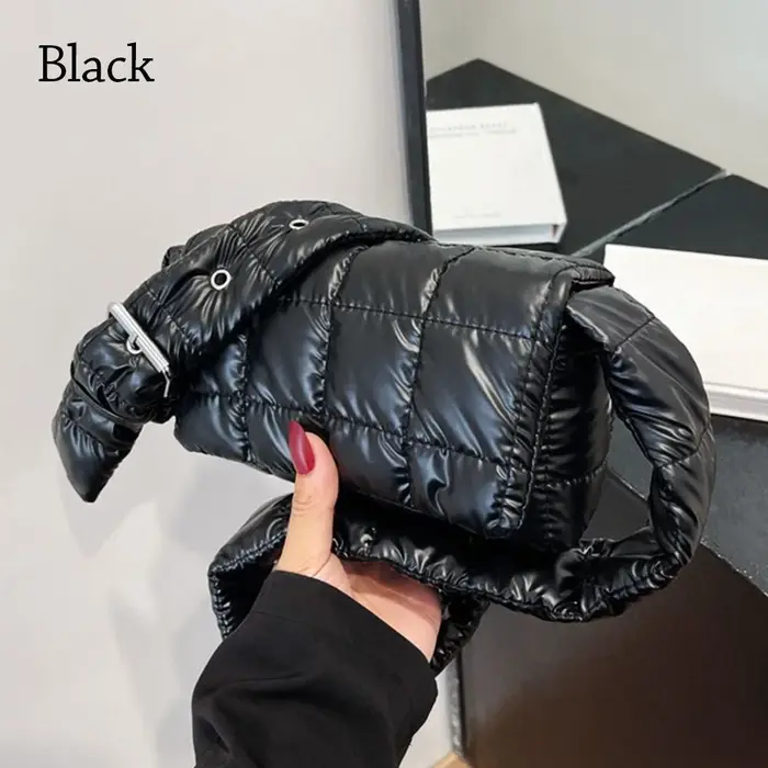 Sac fourre-tout matelassé pour femmes, fourre-tout léger et chaud en coton rembourré à carreaux, sac