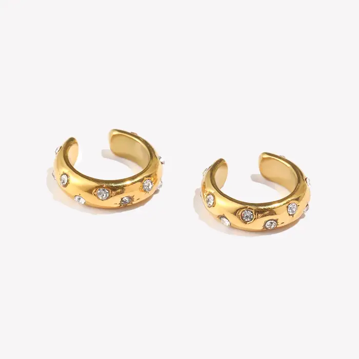 Mini clip d'oreille lisse en forme de C pour femme
