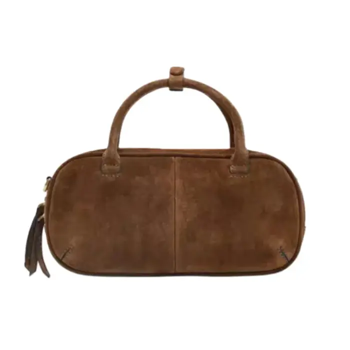 Sac à main en daim pour femmes, petit sac de Bowling ovale, mode polyvalent de haute qualité, sac à
