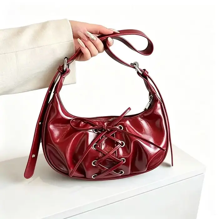 Sac à nœud en PU unique à lacets pour femme
