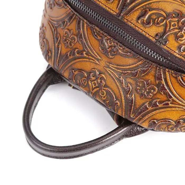 Sacs à dos en cuir faits à la main pour femmes, paquet d'automne et d'hiver, couche supérieure en re