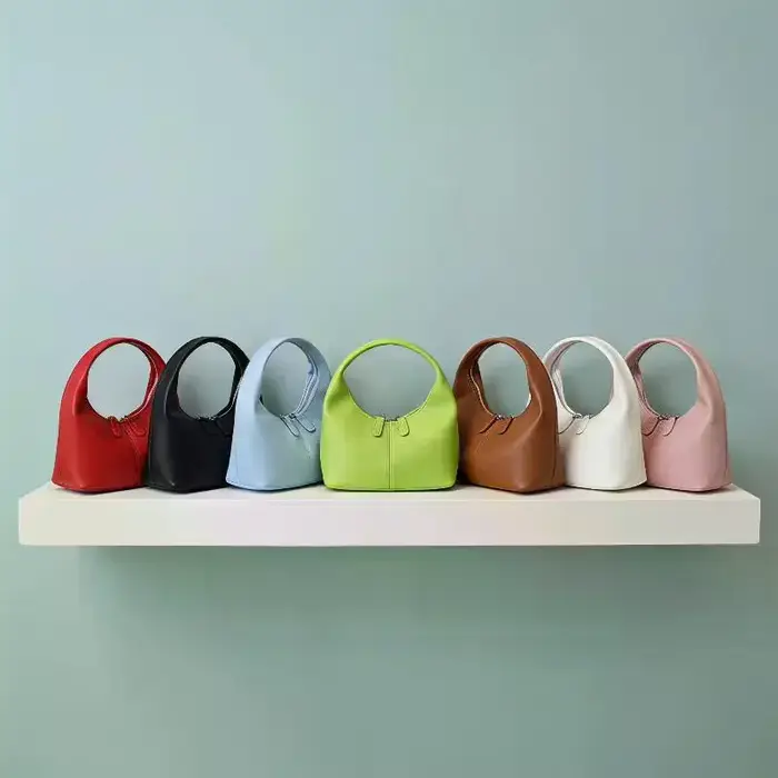 Mini sac hobo en cuir PU avec poignée supérieure et fermeture éclair