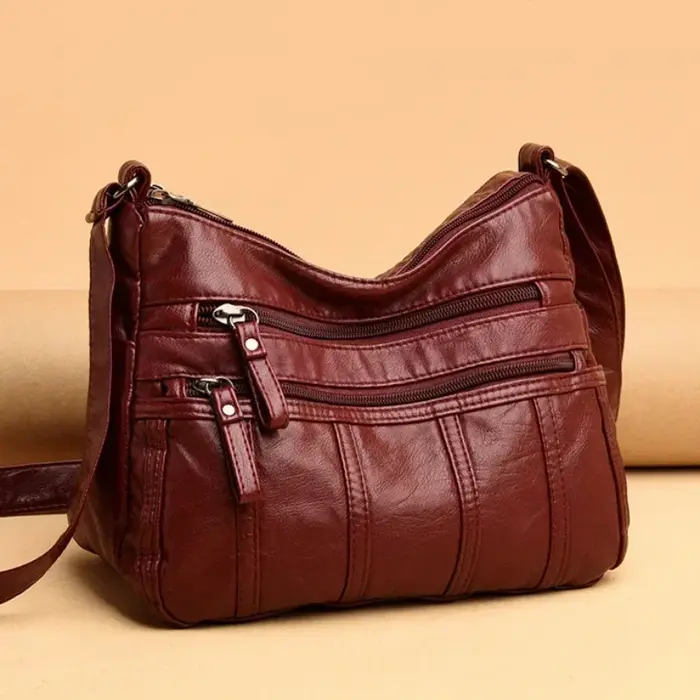 Sac à bandoulière en cuir souple pour femmes