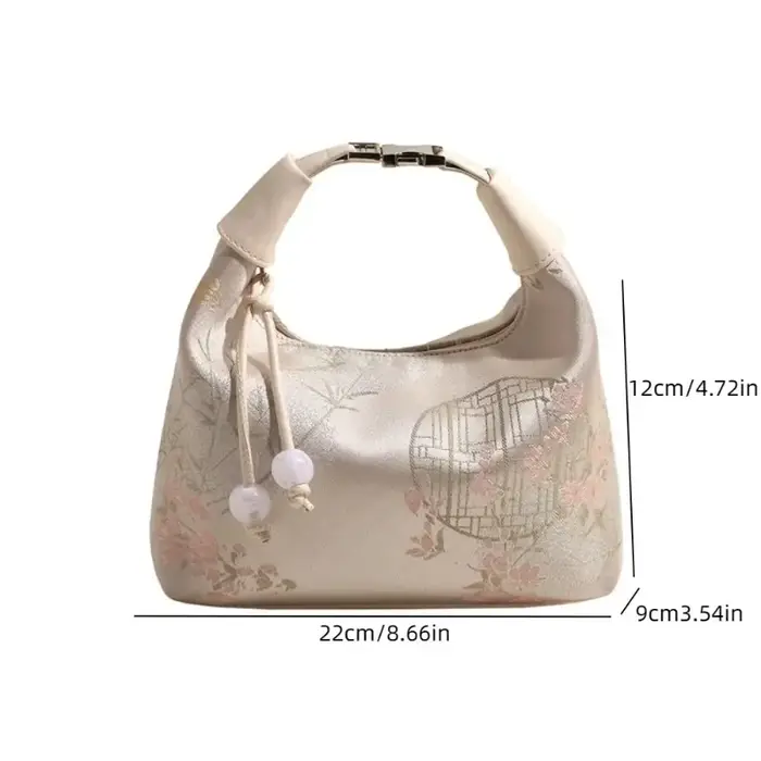Sac à main Cheongsam réglable en toile à fermeture éclair Vintage
