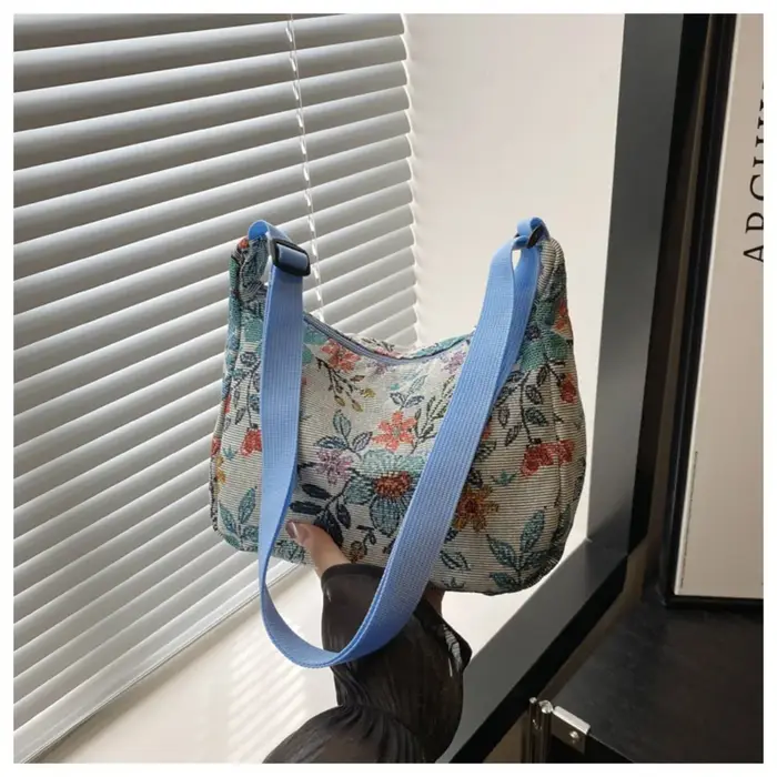 Sac à bandoulière Vintage décontracté motif imprimé demi-lune forme sac