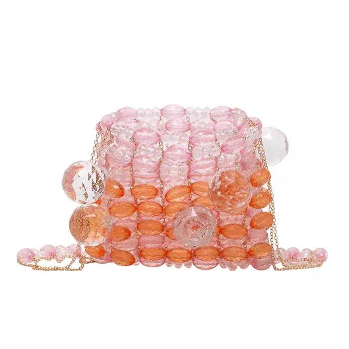 Sac à main en acrylique perlé pour filles